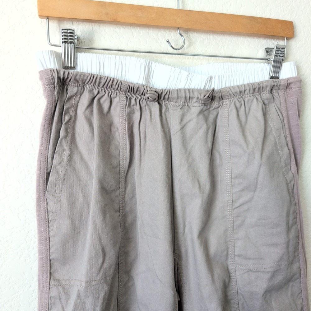 Daily Practice Anthropologie Taupe Parachute Pants Wide Leg Lounge Casual Small - Picture 11 of 11